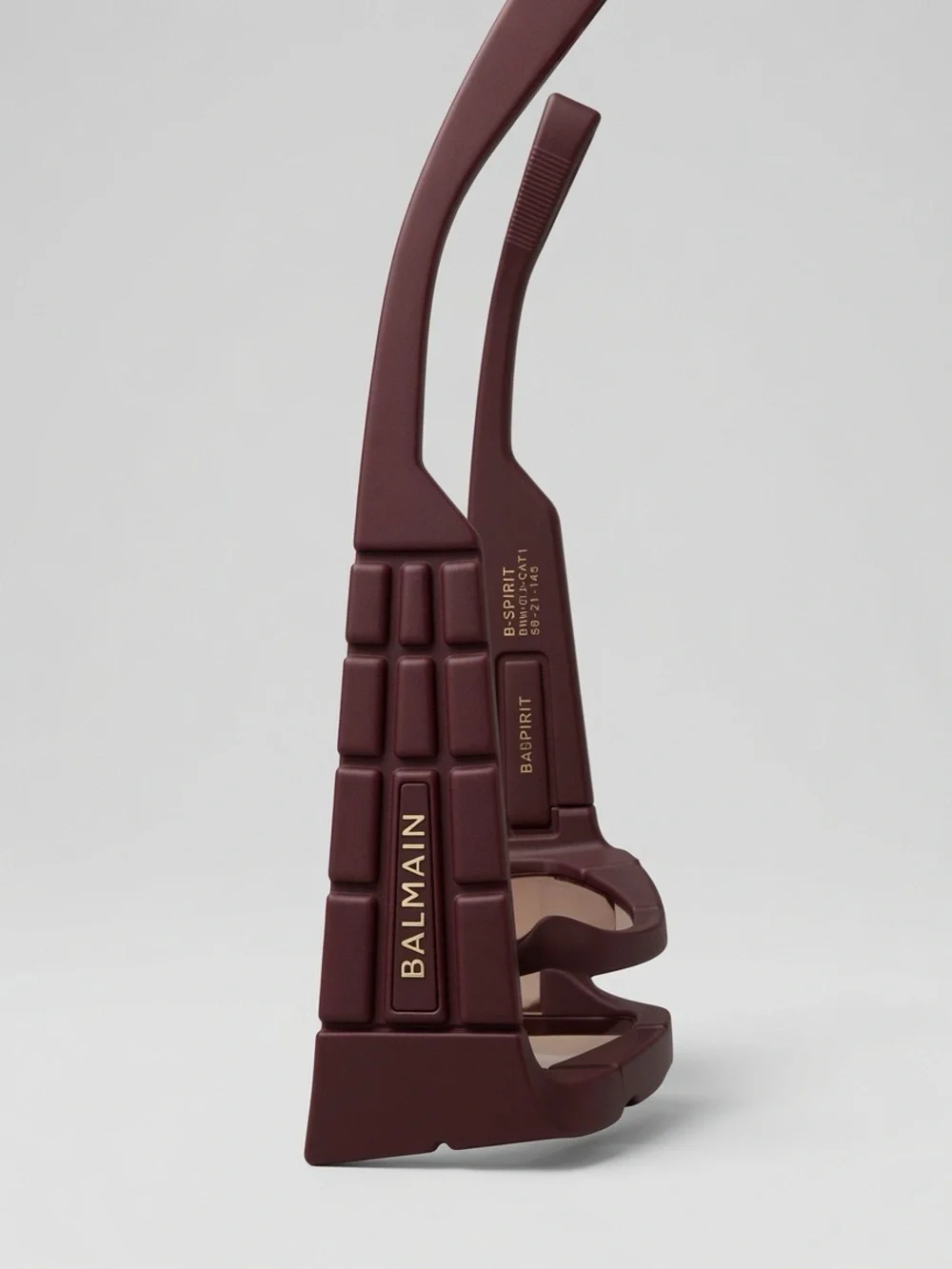 Balmain B-Spirit Sunglasses in Burgundy with Gold Details